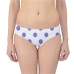 Polka Dots - Ube Violet on White Hipster Bikini Bottoms