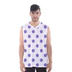 Polka Dots - Ube Violet on White Men s Basketball Tank Top