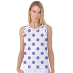 Polka Dots - Ube Violet on White Women s Basketball Tank Top