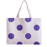 Polka Dots - Ube Violet on White Zipper Mini Tote Bag