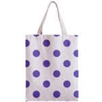 Polka Dots - Ube Violet on White Zipper Classic Tote Bag
