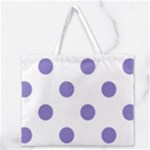 Polka Dots - Ube Violet on White Zipper Large Tote Bag