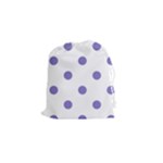 Polka Dots - Ube Violet on White Drawstring Pouch (S)