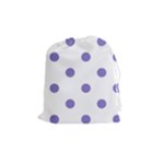 Polka Dots - Ube Violet on White Drawstring Pouch (M)