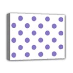 Polka Dots - Ube Violet on White Deluxe Canvas 14  x 11  (Stretched)