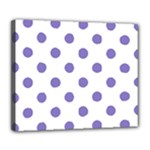 Polka Dots - Ube Violet on White Deluxe Canvas 24  x 20  (Stretched)