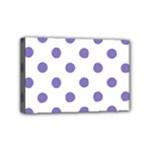 Polka Dots - Ube Violet on White Mini Canvas 6  x 4  (Stretched)
