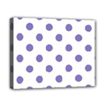 Polka Dots - Ube Violet on White Canvas 10  x 8  (Stretched)