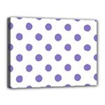 Polka Dots - Ube Violet on White Canvas 16  x 12  (Stretched)