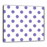Polka Dots - Ube Violet on White Canvas 24  x 20  (Stretched)