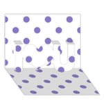 Polka Dots - Ube Violet on White I Love You 3D Greeting Card (7x5)