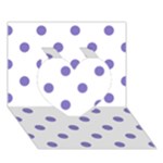 Polka Dots - Ube Violet on White Heart 3D Greeting Card (7x5)