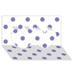 Polka Dots - Ube Violet on White Twin Hearts 3D Greeting Card (8x4)