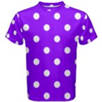 Polka Dots - White on Violet Men s Cotton Tee