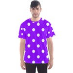 Polka Dots - White on Violet Men s Sport Mesh Tee