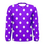 Polka Dots - White on Violet Men s Long Sleeve T-shirt
