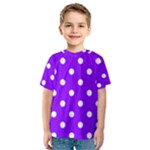 Polka Dots - White on Violet Kid s Sport Mesh Tee