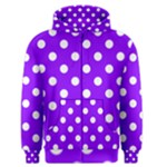 Polka Dots - White on Violet Men s Zipper Hoodie