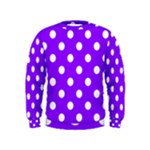 Polka Dots - White on Violet Kid s Sweatshirt