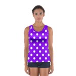 Polka Dots - White on Violet Women s Sport Tank Top