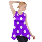 Polka Dots - White on Violet Side Drop Tank Tunic