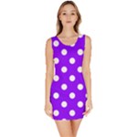Polka Dots - White on Violet Bodycon Dress