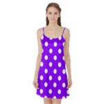 Polka Dots - White on Violet Satin Night Slip