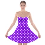 Polka Dots - White on Violet Strapless Bra Top Dress