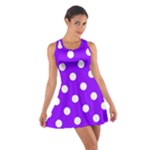 Polka Dots - White on Violet Cotton Racerback Dress
