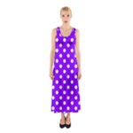 Polka Dots - White on Violet Full Print Maxi Dress