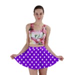 Polka Dots - White on Violet Mini Skirt