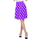 Polka Dots - White on Violet A-Line Skirt