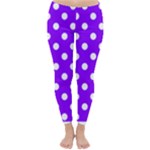 Polka Dots - White on Violet Winter Leggings