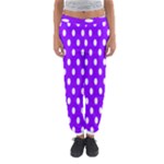 Polka Dots - White on Violet Women s Jogger Sweatpants
