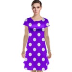 Polka Dots - White on Violet Cap Sleeve Nightdress