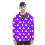 Polka Dots - White on Violet Hooded Wind Breaker (Men)
