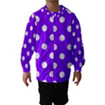 Polka Dots - White on Violet Hooded Wind Breaker (Kids)