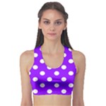 Polka Dots - White on Violet Women s Sports Bra