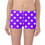 Polka Dots - White on Violet Reversible Boyleg Bikini Bottoms