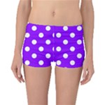 Polka Dots - White on Violet Boyleg Bikini Bottoms