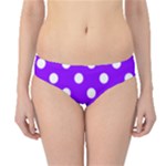 Polka Dots - White on Violet Hipster Bikini Bottoms