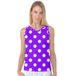 Polka Dots - White on Violet Women s Basketball Tank Top