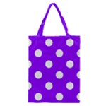 Polka Dots - White on Violet Classic Tote Bag