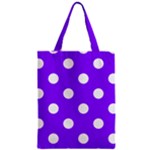 Polka Dots - White on Violet Zipper Classic Tote Bag