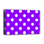 Polka Dots - White on Violet Deluxe Canvas 18  x 12  (Stretched)