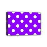 Polka Dots - White on Violet Mini Canvas 6  x 4  (Stretched)