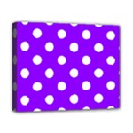 Polka Dots - White on Violet Canvas 10  x 8  (Stretched)