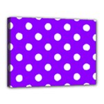 Polka Dots - White on Violet Canvas 16  x 12  (Stretched)