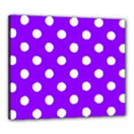 Polka Dots - White on Violet Canvas 24  x 20  (Stretched)