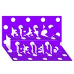 Polka Dots - White on Violet Best Friends 3D Greeting Card (8x4)